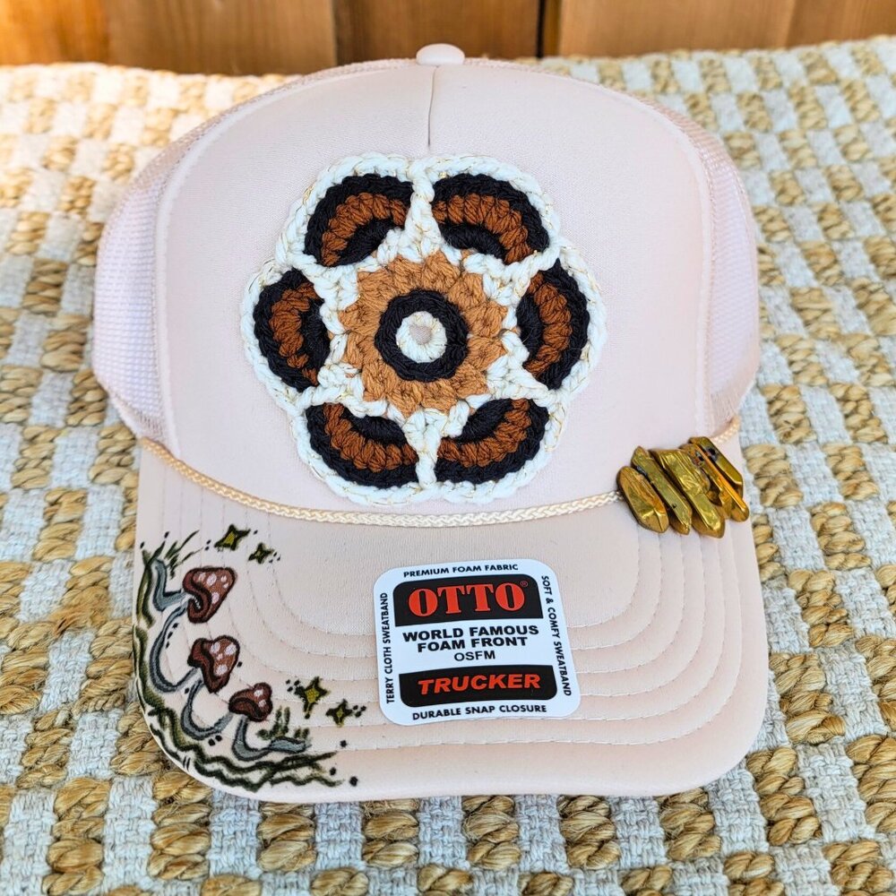 Custom Crochet Trucker Hat - Handmade - OTTO Brand - FREE Shipping